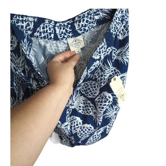 St. John's Bay Women's Short Elastic Mid rise adjustable Pineapple Navy size XL - Picture 3 of 7